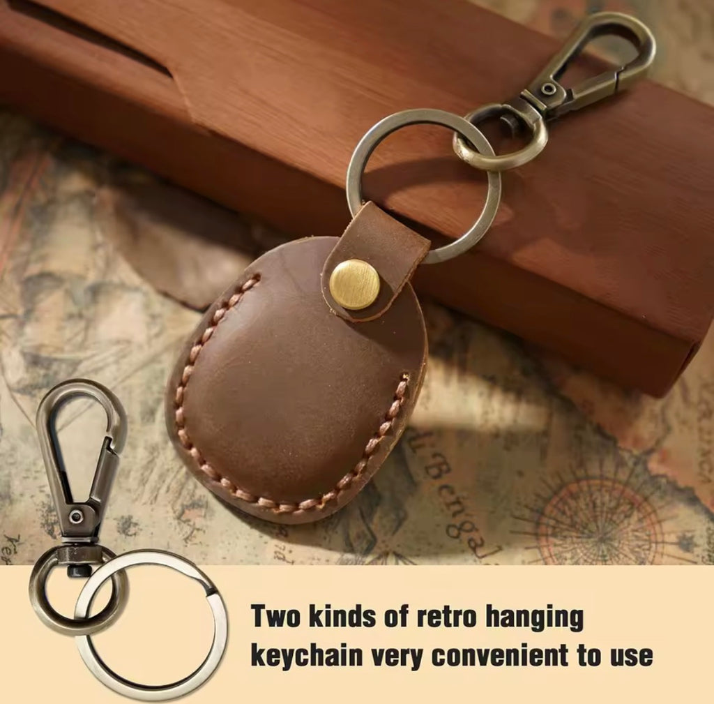 Retro Leather Air Tag Holder